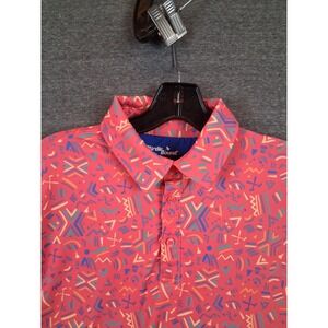Birdie Bound Mens Shirt Small Pink Abastract Retro 90s Print Golf All Over Print